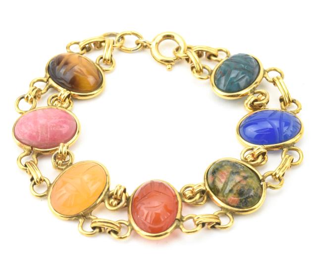 Vintage Gold Fill Egyptian Scarab Design Bracelet (1 of 5)