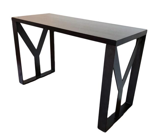 Contemporary Modern Black Iron Base Console (1 of 4)