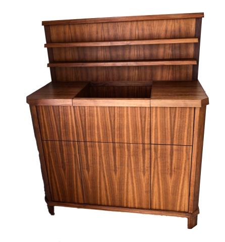 Custom Made Teak Wood Mid Century Style Bar (1 of 4)