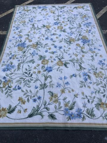 Aubusson Hand Made Needlepoint Carpet w Floral (1 of 4)