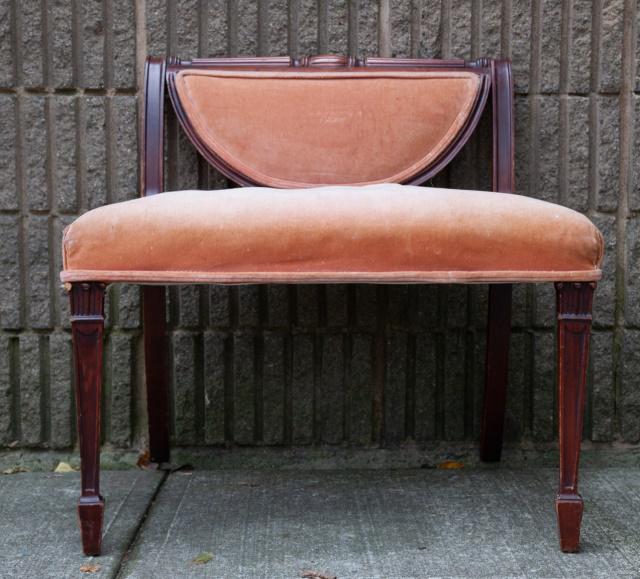 French Empire Velvet Upholstered Vanity Chair (1 of 6)