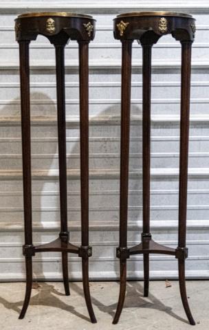 Pair Neoclassical Marble Top Plant Stands (1 of 4)