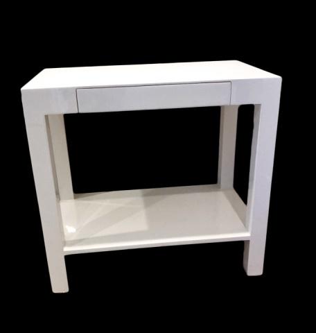 Contemporary White Painted End Table Night Stand (1 of 5)