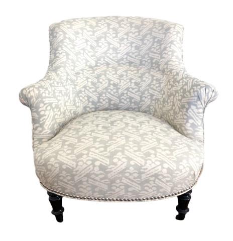 Antique Victorian Custom Upholstered Slipper Chair (1 of 6)
