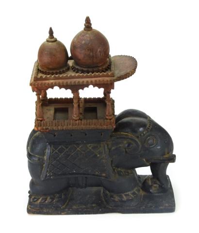 Indian Carved Elephant Statue with Canopy (1 of 9)