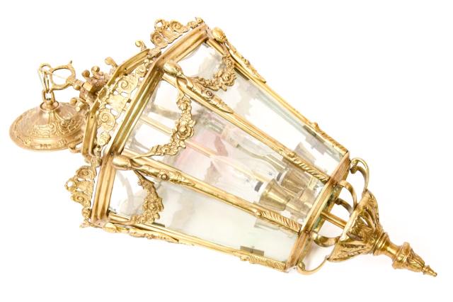 Neoclassical Gilt Bronze Porte Cochere Lantern (1 of 6)