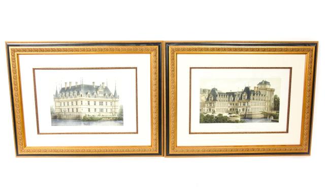 Pair Antique Victor Petit Hand Colored Lithograph (1 of 8)
