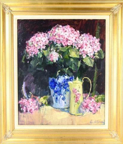 Signed Van Waldron Floral Acrylic Painting (1 of 8)