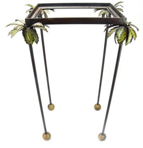 Vintage Tole Cocktail Table Palm Tree Mounts (1 of 7)