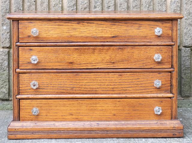Antique Clark's Mile End Spool Cotton Oak Cabinet (1 of 10)