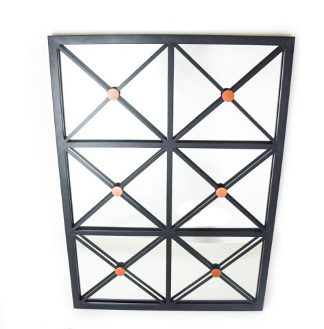 Hollywood Regency Style Mirror with Metal Overlay (1 of 6)