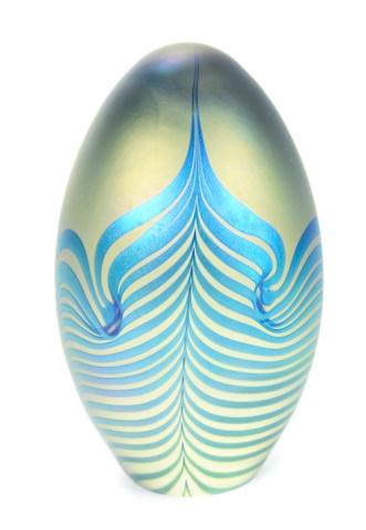 Eckhart Pulled Feather Glass Paperweight 1987 (1 of 6)