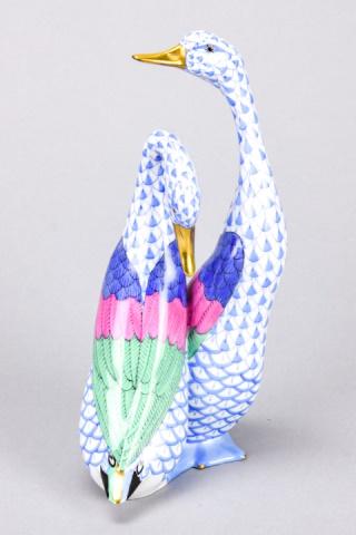 Herend Hungary Hand Painted Porcelain Swan Pair (1 of 8)