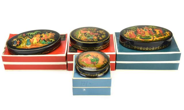 Collection Palekh Russian Lacquer Boxes (1 of 9)