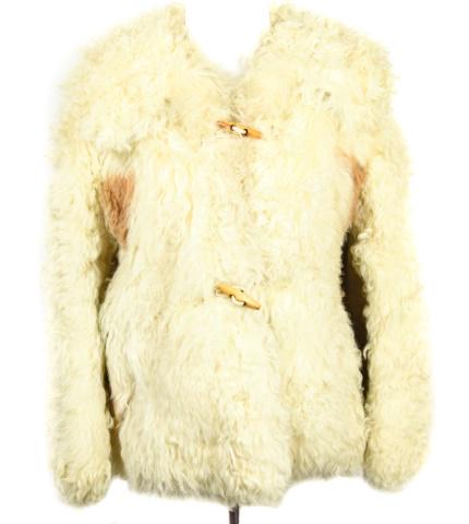 Women's Alpaca and Leather Fur Jacket w Collar (1 of 8)
