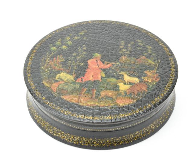 Antique 19th C Imperial Russian Lacquer Snuff Box (1 of 10)