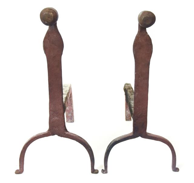 Pair Antique Wrought Iron Andirons (1 of 9)