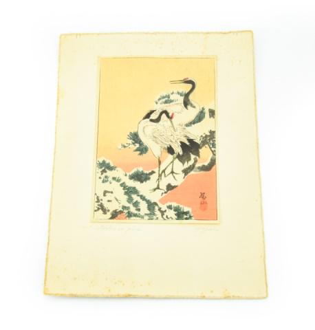 Storks on Pine Ito Sozan Japanese Woodblock (1 of 7)