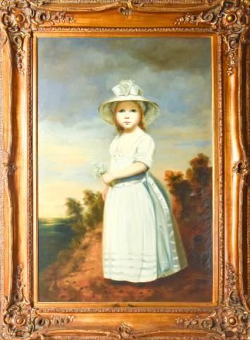 Antique 19th C Oil Painting Portrait of Young Girl (1 of 8)