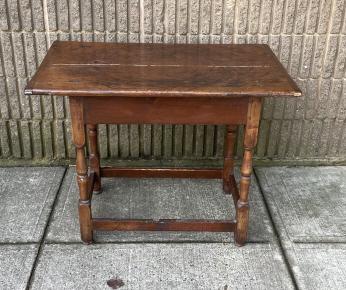 Antique American Country Side Table with Stretcher (1 of 8)