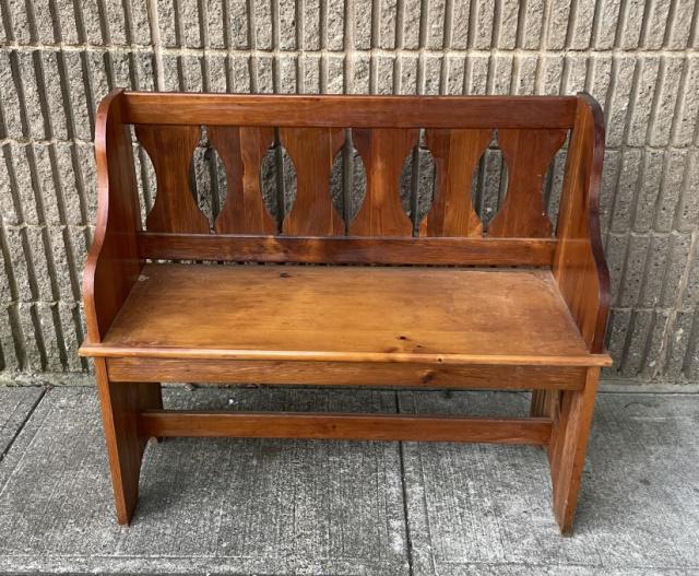 Carved Pine Children's Bench (1 of 8)
