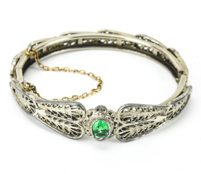 Antique Edwardian Style Silver Filigree Bracelet (1 of 7)