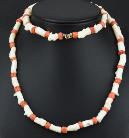 Antique Angel Skin Coral Neapolitan Coral Necklace (1 of 7)