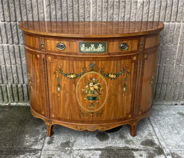 Adam Brothers Hand Painted Demilune Cabinet (1 of 8)