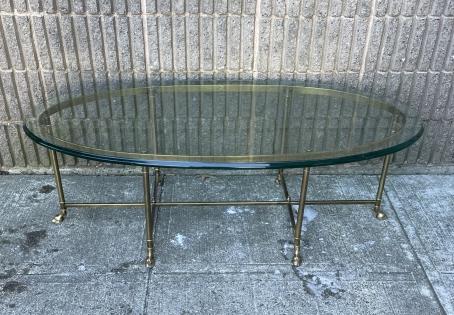 Jansen Style Coffee Table w Beveled Glass Top (1 of 5)