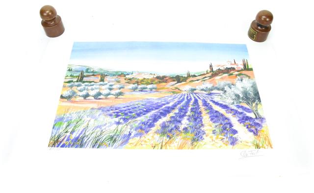 Hand Signed Ella Fort Lithograph "Lavender Fields" (1 of 9)