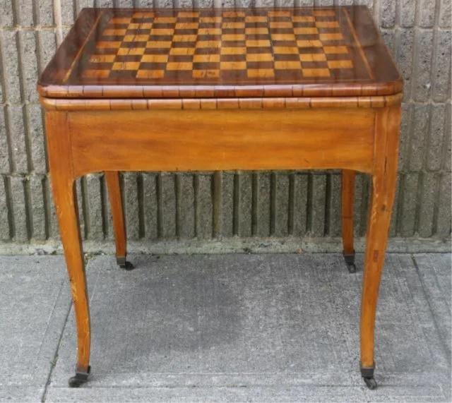 Antique Italian Games Table w Bookmatched Drawer (1 of 10)