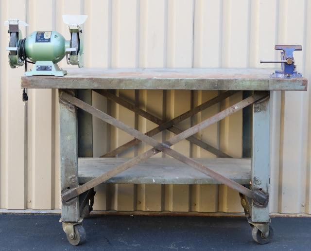 Vintage Industrial Steel Work Bench / Table (1 of 8)