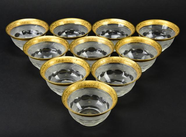 Antique Gilt Rimmed Bavarian Etched Glassware (1 of 6)