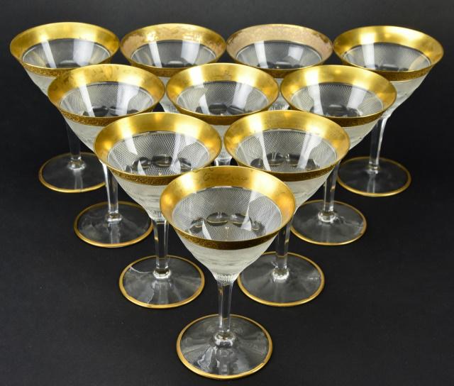 Antique Gilt Rimmed Bavarian Etched Glassware (1 of 6)