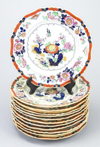 Set 12 Hand Painted Iron Stone Imari Ware Plates (1 of 9)