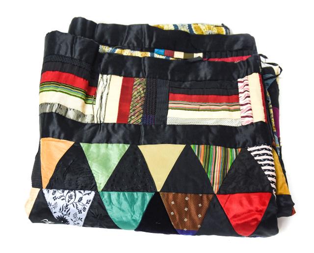 Vintage Hand Made Crazy Quilt Made of Silk (1 of 10)