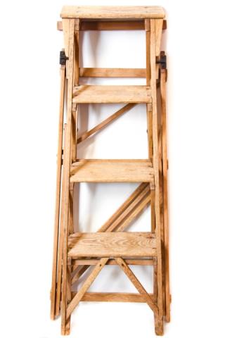 Antique English Pine Hatherley Lattistep Ladder (1 of 8)
