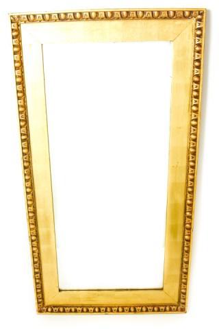 Antique Gilt Beveled Mirror with Egg & Dart Border: Antique Gilt Beveled Overmantel Mirror with Egg & Dart Border. Measures 25.25 inches x 48 inches