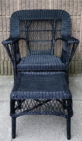 Outdoor Wicker Armchair & Ottoman (1 of 5)