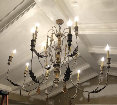 French Provincial Wrought Iron 3 Tier Chandelier (1 of 1)