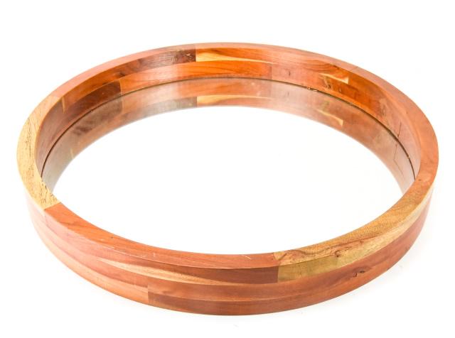 Contemporary Round Wood Mirror (1 of 4)