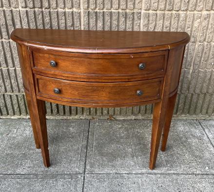 Federal Style Demilune Table with 2 Drawers (1 of 5)