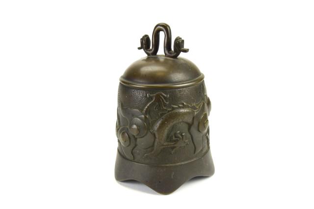 Chinese Bronze Hanging Bell w Dragon Motif (1 of 7)