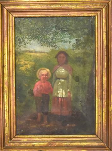 Antique 19th C Double Portrait Oil on Canvas (1 of 8)