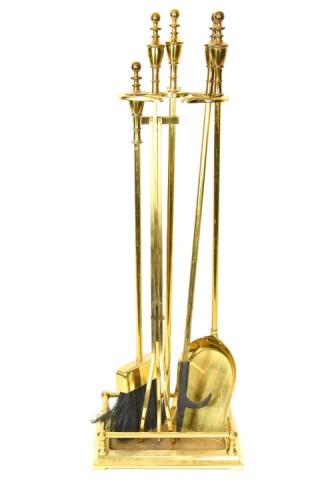 Federal Style Brass Fireplace Tool Set (1 of 5)