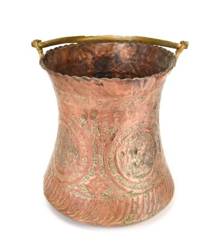 Antique Arts & Crafts Hand Tooled Copper Scuttle (1 of 7)