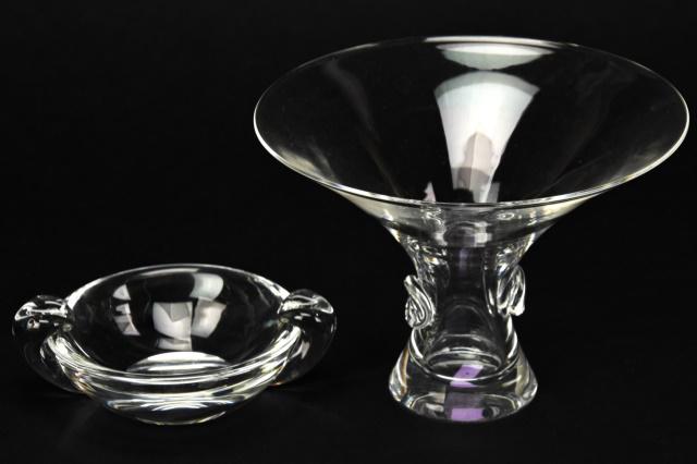 Signed Steuben Crystal Compote & Ashtray (1 of 7)