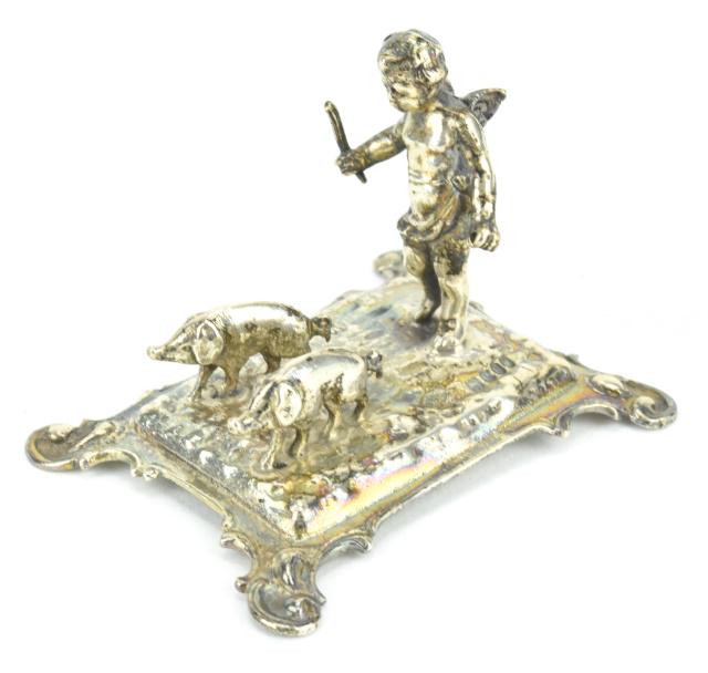 Antique English Sterling Miniature Cupid Statue (1 of 7)