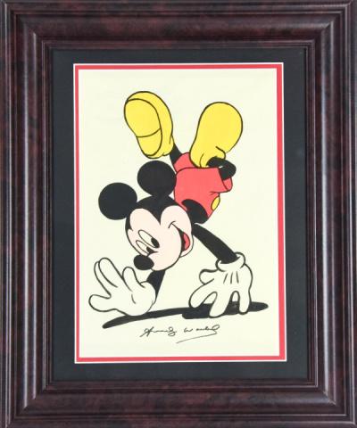 Andy Warhol Signed Framed Watercolor Mickey Mouse (1 of 8)