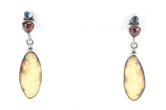 Sterling Silver Jasper Garnet & Amethyst Earrings (1 of 5)